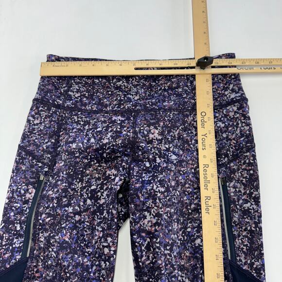 Athleta Leggings Womens Medium‎ Petite Purple Rainer Printed Mesh Tight - Picture 5 of 7